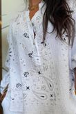 Ole Bubble Cotton Bandana Laurie Blouse White